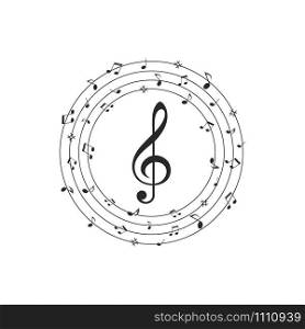 Music sheet note vector icon illustration design