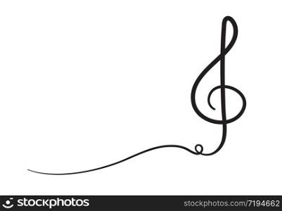 Music sign continuous one line drawing of G key symbol minimalism design S