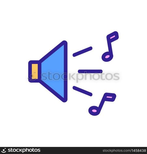 music sound icon vector. music sound sign. color symbol illustration. music sound icon vector outline illustration
