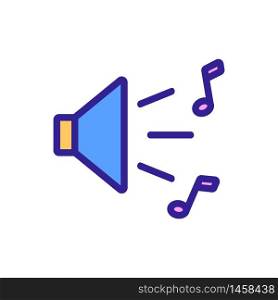 music sound icon vector. music sound sign. color symbol illustration. music sound icon vector outline illustration