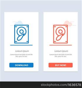 Music, Sound, Speaker  Blue and Red Download and Buy Now web Widget Card Template