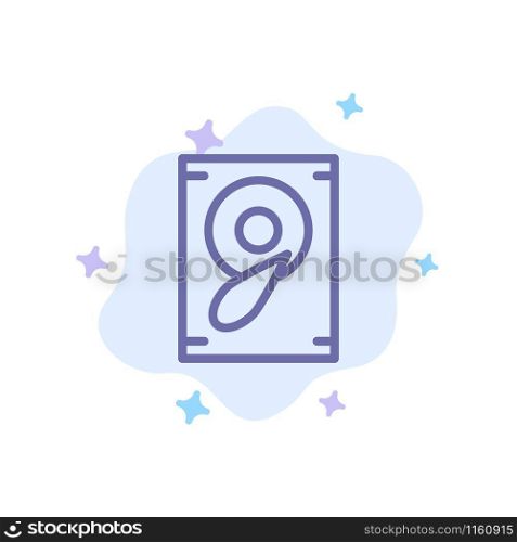 Music, Sound, Speaker Blue Icon on Abstract Cloud Background