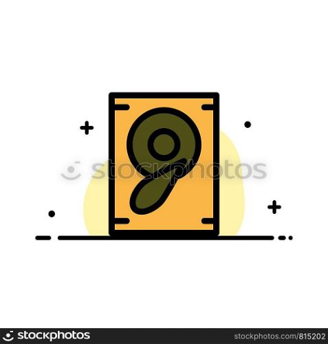 Music, Sound, Speaker Business Flat Line Filled Icon Vector Banner Template