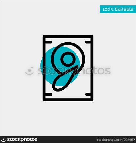 Music, Sound, Speaker turquoise highlight circle point Vector icon