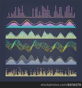 Music Sound Waves Vector. Pulse Abstract. Digital Frequency Track Equalizer Illustration. Sound Waves Vector. Classic Melody Sound Wave From Equalizer. Illustration
