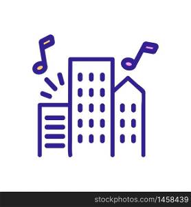 music sounding from apartment buildings icon vector. music sounding from apartment buildings sign. color symbol illustration. music sounding from apartment buildings icon vector outline illustration