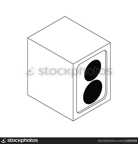 Music speaker icon in isometric 3d style on a white background. Music speaker icon, isometric 3d style