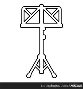 Music stand easel Reading-stand contour outline line icon black color vector illustration image thin flat style simple. Music stand easel Reading-stand contour outline line icon black color vector illustration image thin flat style