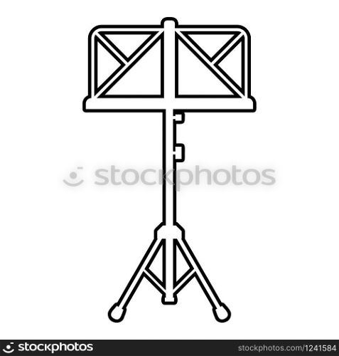 Music stand Easel tripod icon outline black color vector illustration flat style simple image. Music stand Easel tripod icon outline black color vector illustration flat style image