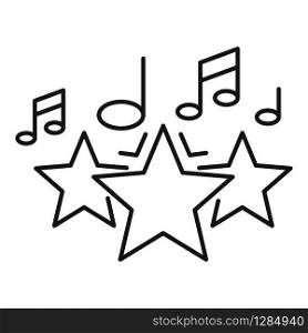 Music star singer icon. Outline music star singer vector icon for web design isolated on white background. Music star singer icon, outline style