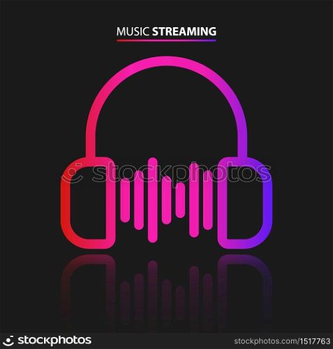 Music streaming icon, vector illustration
