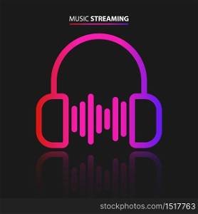 Music streaming icon, vector illustration