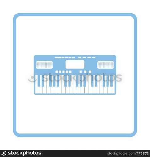 Music synthesizer icon. Blue frame design. Vector illustration.