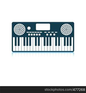 Music synthesizer icon. Shadow reflection design. Vector illustration.