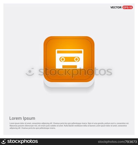 Music tape icon Orange Abstract Web Button - Free vector icon