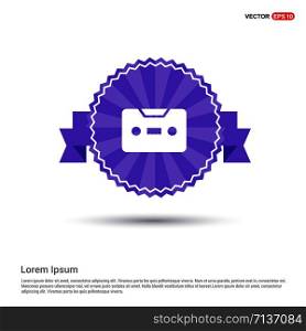 Music tape icon - Purple Ribbon banner