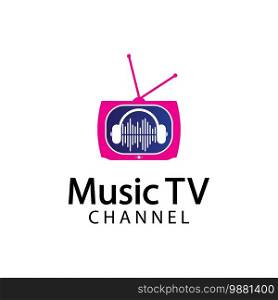 Music TV Logo Design Template.Music Channel Logo Template Design Vector, Emblem, Design Concept, Creative Symbol, Icon