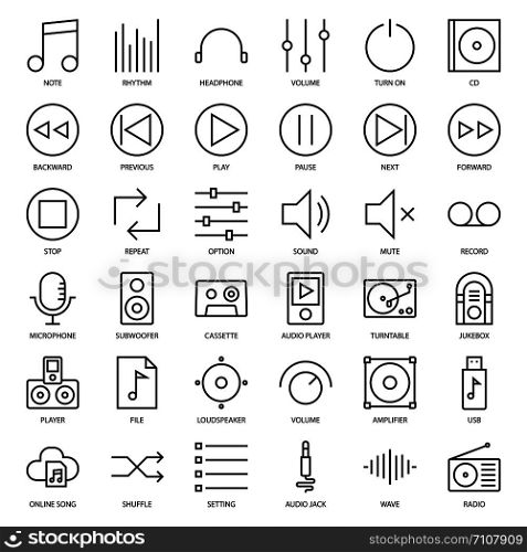 music user interface outline icon