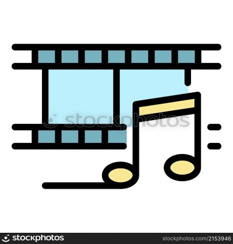 Music video maker icon. Outline music video maker vector icon color flat isolated. Music video maker icon color outline vector