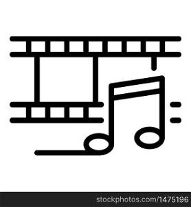 Music video maker icon. Outline music video maker vector icon for web design isolated on white background. Music video maker icon, outline style
