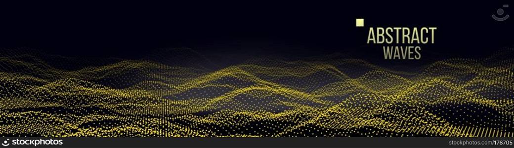Music Waves Abstract Sound Background Vector. Explosion Of Data Points. Tech Grid. Illustration. Music Waves Abstract Sound Background Vector. Digital Splash. Artificial Intelligence. Illustration