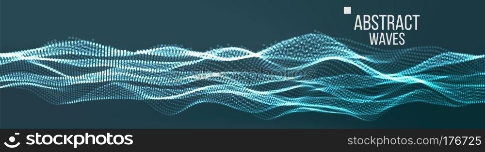 Music Waves Abstract Sound Background Vector. Futuristic Technology. Explosion Of Data Points. Tech Grid. Illustration. Music Waves Abstract Sound Background Vector. Cyber UI, HUD Element. Network Wireframe. Illustration
