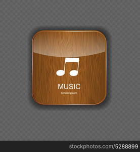 Music wood application icons