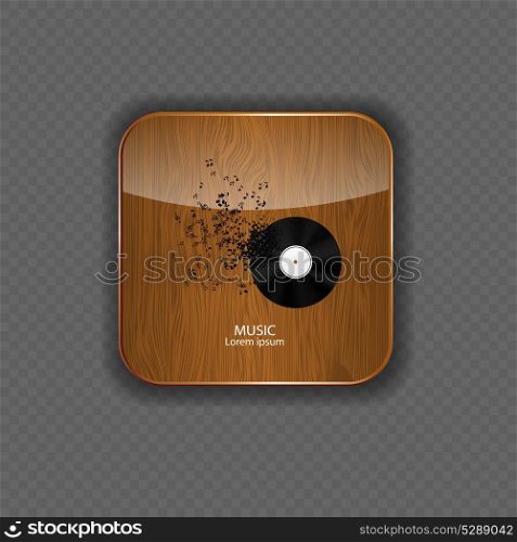 Music wood application icons