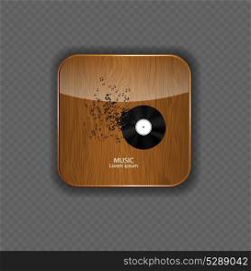 Music wood application icons
