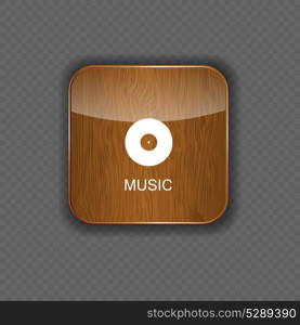 Music wood application icons