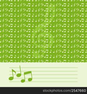 Musical background. Musical background of green colour. A vector illustration