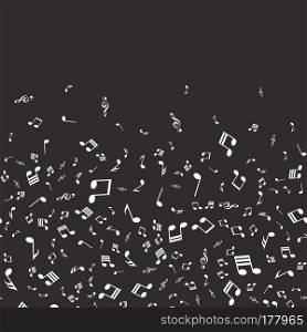 Musical background with musical notes for your design. Vector.