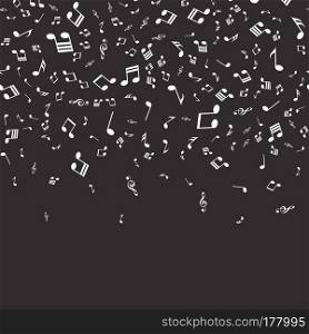 Musical background with musical notes for your design. Vector.