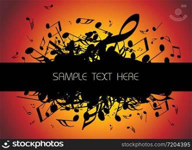 musical background with place for your text (black and white)