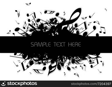musical background with place for your text (black and white)