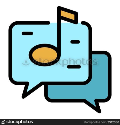 Musical chat icon. Outline musical chat vector icon color flat isolated. Musical chat icon color outline vector