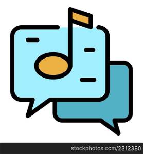 Musical chat icon. Outline musical chat vector icon color flat isolated. Musical chat icon color outline vector