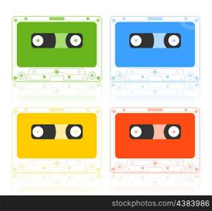 Musical film. Icon of a musical film of different colours. A vector illustration