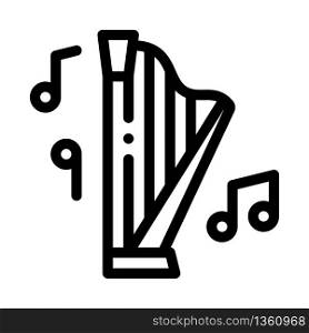 musical harp icon vector. musical harp sign. isolated contour symbol illustration. musical harp icon vector outline illustration