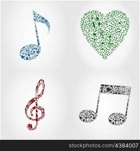 Musical icons4. Icon on a musical theme. A vector illustration