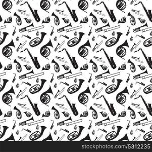 Musical Instrument, which Plays in Symphony Orchestras and Brass Nands, for Jazz Style. Vector Illustration. EPS10. Musical Instrument, which Plays in Symphony Orchestras and Brass