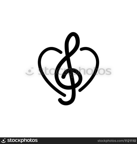 Musical key icon vector. A thin line sign. Isolated contour symbol illustration. Musical key icon vector. Isolated contour symbol illustration