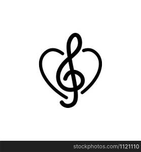 Musical key icon vector. A thin line sign. Isolated contour symbol illustration. Musical key icon vector. Isolated contour symbol illustration