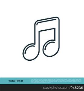 Musical Melody Note Icon Vector Logo Template Illustration Design. Vector EPS 10.