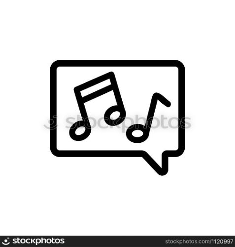 musical message icon vector. A thin line sign. Isolated contour symbol illustration. musical message icon vector. Isolated contour symbol illustration