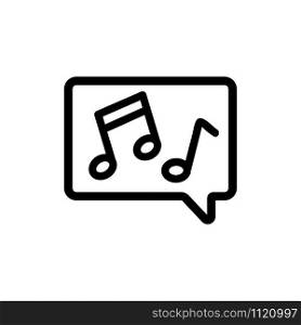 musical message icon vector. A thin line sign. Isolated contour symbol illustration. musical message icon vector. Isolated contour symbol illustration