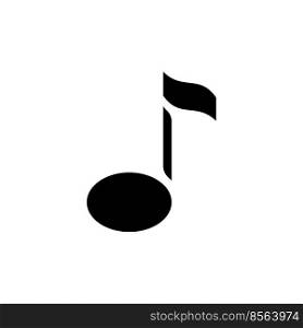 Musical note black glyph ui icon. Pitch, duration. Simple filled line element. User interface design. Silhouette symbol on white space. Solid pictogram for web, mobile. Isolated vector illustration. Musical note black glyph ui icon