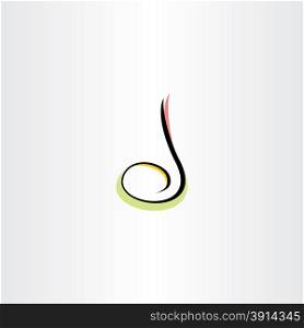 musical note colorful icon letter d logo label