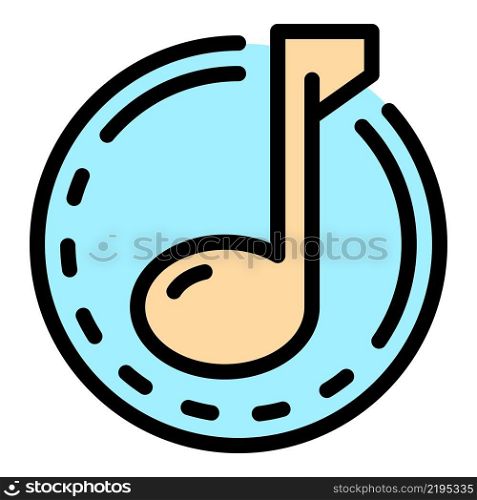 Musical note icon. Outline musical note vector icon color flat isolated. Musical note icon color outline vector