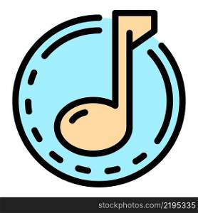 Musical note icon. Outline musical note vector icon color flat isolated. Musical note icon color outline vector